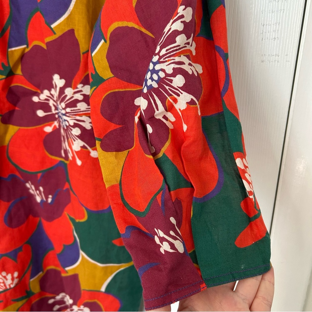 Something Navy Floral Long Sleeve Open Back Mini Dress - Picture 10 of 15